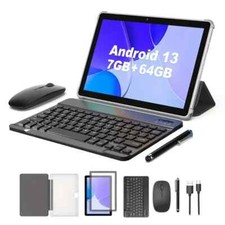 Tablette Android 13 de 10 pouces avec clavier, souris et étui - 7 Go de RAM, 64