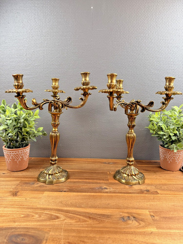 Paire chandeliers anciens - paire,