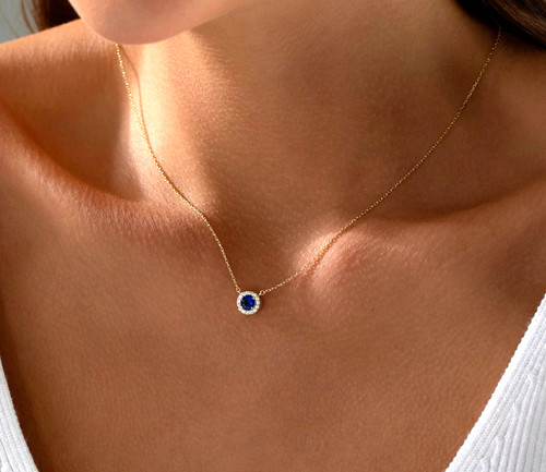 Véritable collier saphir - , en