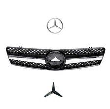 CALANDRE LOOK AMG POUR MERCEDES SL R129 DE 03/1989 A 07/2001 CHROME NOIR + LOGO