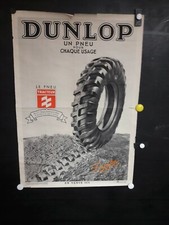 lot de 3 affiches pneus dunlop  tracteur/camionettes/berlines années 60
