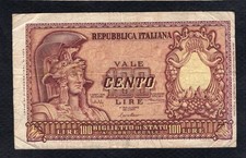Italie 100 lire 1951 elmata - lire,