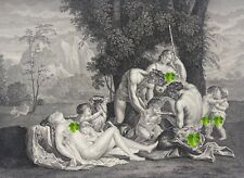 Nicolas Poussin (1594–1665) Bacchanale gravure burin Dupréel tirage vers 1860