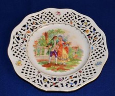 Vintage 40s Schumann Bavaria US Zone Allemagne Fragonard Scène À Percées 11 " D