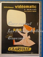 TELEVISEUR VIDEOMATIC CLARVILLE TELEVISION publicité advert 