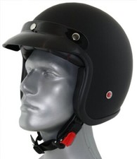Redbike RB760 Casque Jet Noir Mat Petit Casque de Moto Coque Chopper Motard