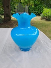 Vase opaline bleu - vase,