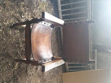 Fauteuil ancien cuir en - cuir,