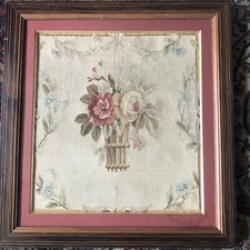 Tableau d'une tapisserie d'Aubusson au motif floral