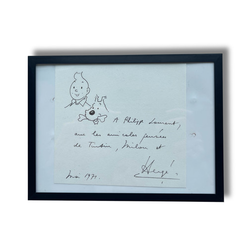 Tintin dédicace hergé - –,