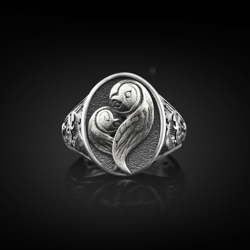 Bague chevalière ovale - , en