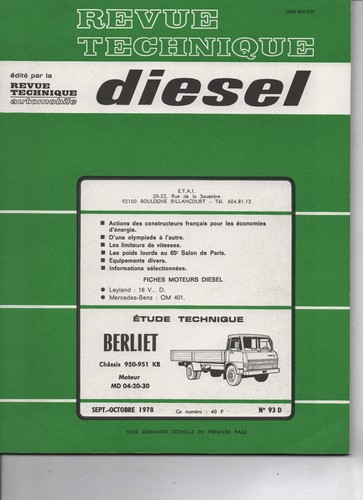 Revue technique diesel berliet - revue,