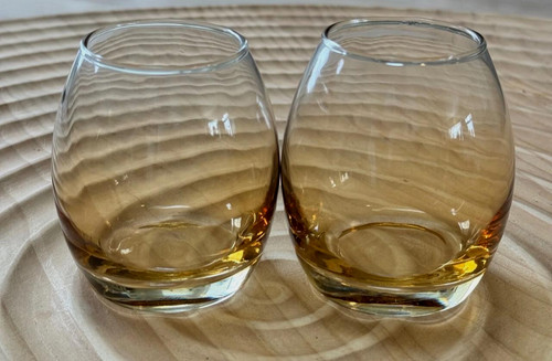 Wine whiskey glasses - wine, amber