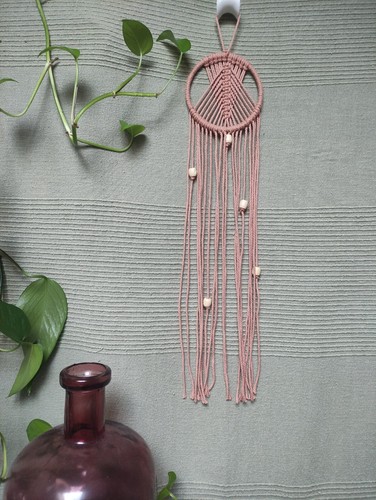 Macramé attrape rêve fait - macramé,
