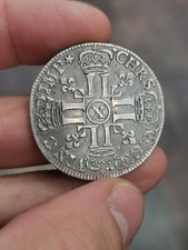 Louis XIV, demi-écu aux 8L 1er type 1691 X Amiens.