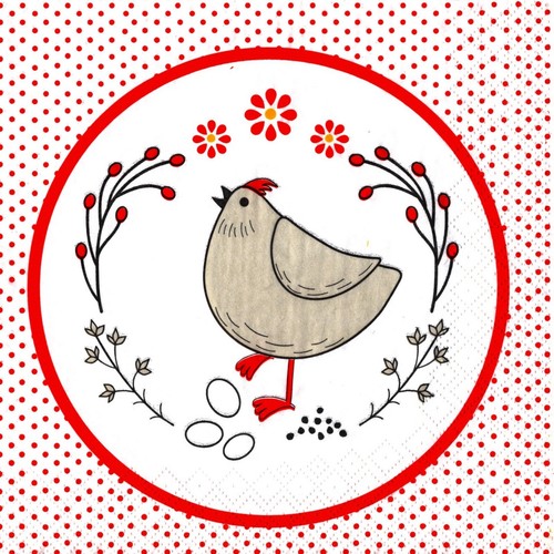 Serviettes papier poule - ♫,