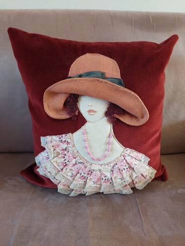 Coussin art deco - art, femme