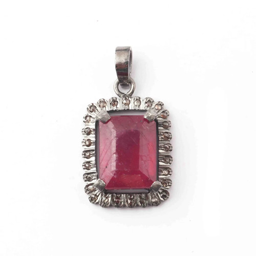 Pendentif rubis diamant - pendentif,