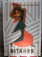 Affiche Ancienne Originale Morvan Hervé Gitane Seita entoilée vers 1960