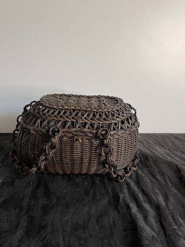 Ancien petit panier rotin - petit,