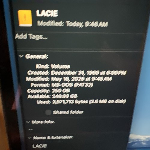 Lacie 250 black portable - lacie,