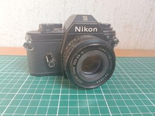 appareil photo argentique noir boitier NIKON EM + Objectif Nikon Série E 