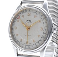 Montre Homme Vintage [Exc+5] Pointeur ORIS Date 7403-40B Argent 36mm AT JAPON