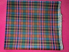 Coupon de tissu ancien pur coton fermière écossais larg 100 cm x H 76  cm C061