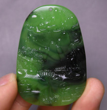 5.5CM Rare China Green Jade