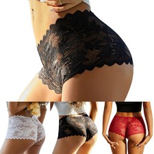 Femme Boxer Slip Sexy Transparent Dentelle Lingerie Short sous Vêtements