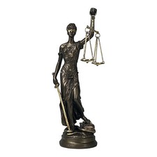 Statue de déesse aveugle grecque romaine Lady Justice Themis effet bronze 13,...