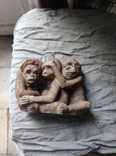 statuette les 3 singes de la sagesse (résine) 11 cm déco zen