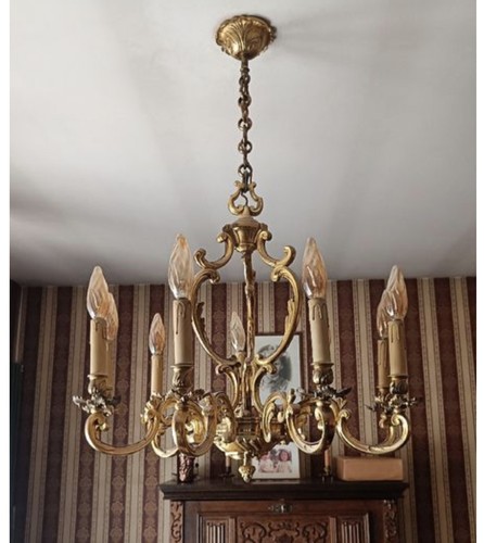 Lustre bronze massif avec - bronze,