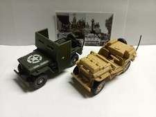 Solido, 1/43, Lot 2 Jeep Willys, Blindée & SAS sable, US WW2, Tbe (9)