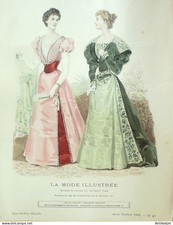 Gravure Mode illustree 1896 #