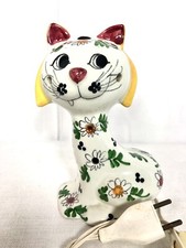 Lampe Céramique chat vintage Signé Coop Italy, Veilleuse En Forme D’animal