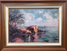 TABLEAU HUILE SUR TOILE - SALOMON LE TROPEZIEN - SAINT TROPEZ