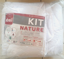 Kit nature neuf couette légère blanche 140x200 cm et oreiller 60x60 cm Abeil