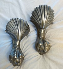 DECO GOTHIQUE DEUX GRIFFES D’AIGLE FIN 19 ème FONTE BROSSEE