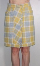 Jupe hiver carreaux gris/jaune 36