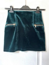 SANDRO jupe courte en velours vert foncé, taille 1, comme neuf