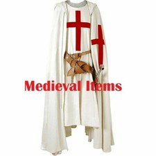 pMedieval Knight Cape & Tabard Crusader Costume Hommes Cosplay Renaissance...