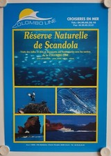 Affiche Tourisme COLOMBO LINE Croisières RESERVE de SCANDOLA Corse