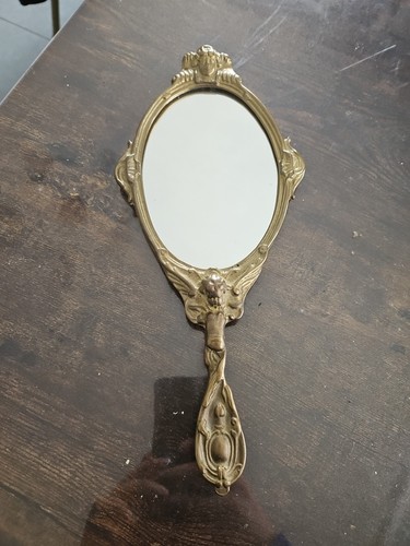 Miroir main laiton vintage - à,