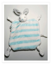 Doudou Plat Lapin Gris Blanc