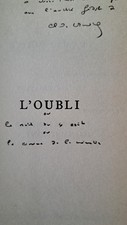 Claude MAURIAC : L'Oubli, envoi autographe