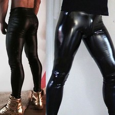 Legging homme en latex cuir
