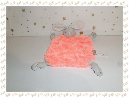 Doudou plat lapin corail - -doudou,