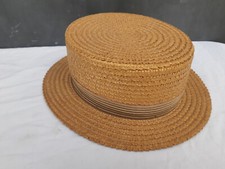 Canotier Chapeau en Paille Fabrication Soignée Spécial Chapelier Ancien Vintage