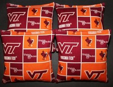 VIRGINIA TECH University Cornhole Beanbags 4 ACA Double Sided V Tech Hokies Bags